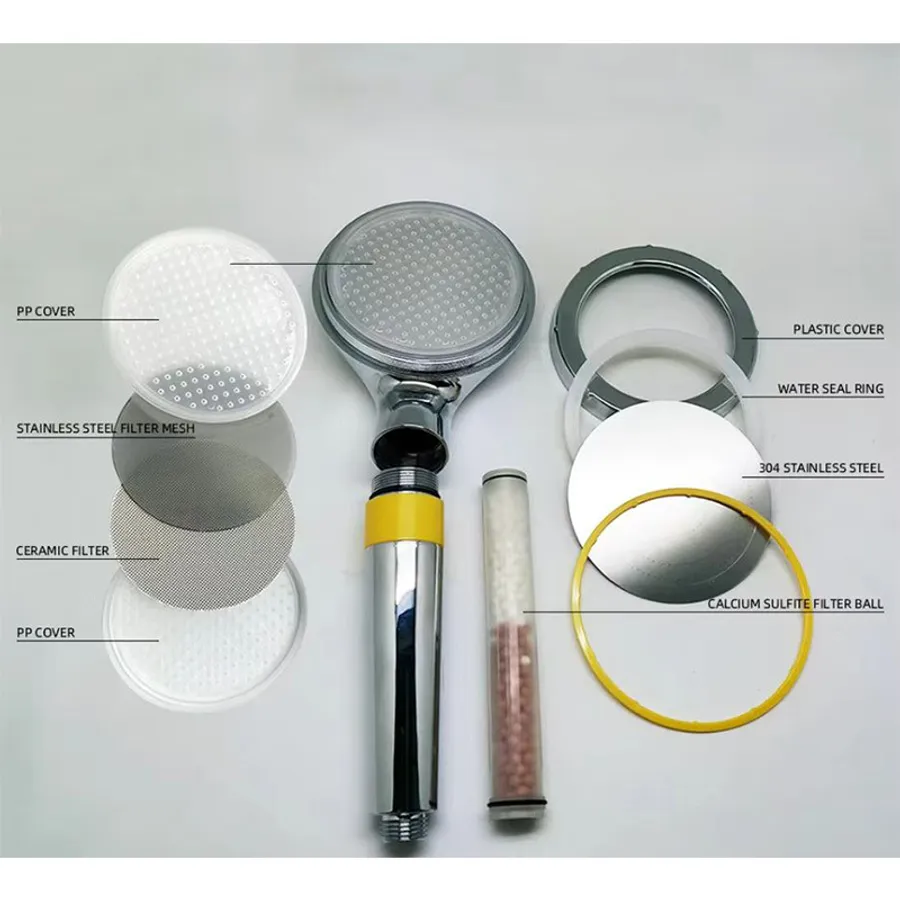 Supplier photo: the head taken apart, with each part labelled by the supplier